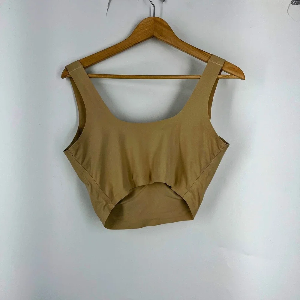 SKIMS Womens Seamless Scoop‎ Neck Bralette Sand Beige Wireless Bra